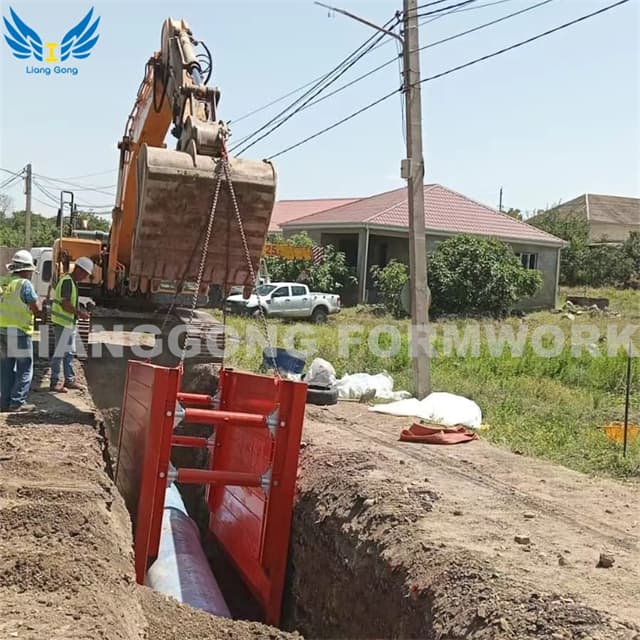 Lianggong Trench Shoring Shields Trench Shoring System Used in The Excavation of Ditches And Pipe Laying