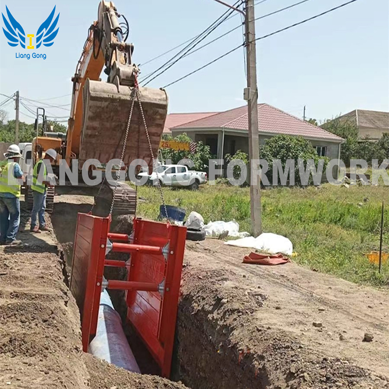Lianggong lightweight Steel Trench Shoring Box Manhole box for Pipe Laying Construction