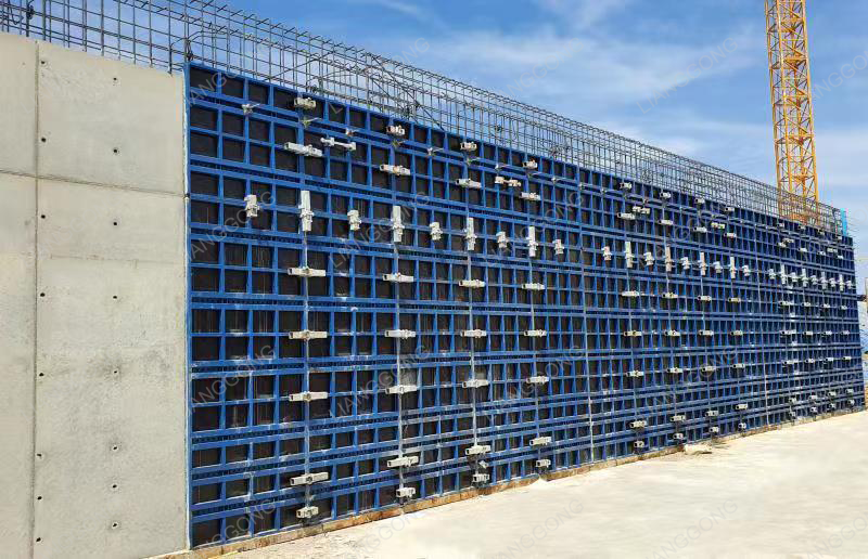 Formwork construction site showing structural concrete framing